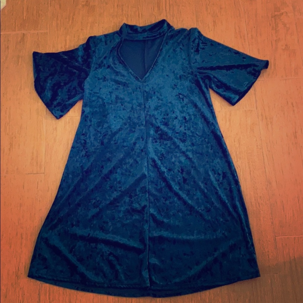 Velvet teal dress